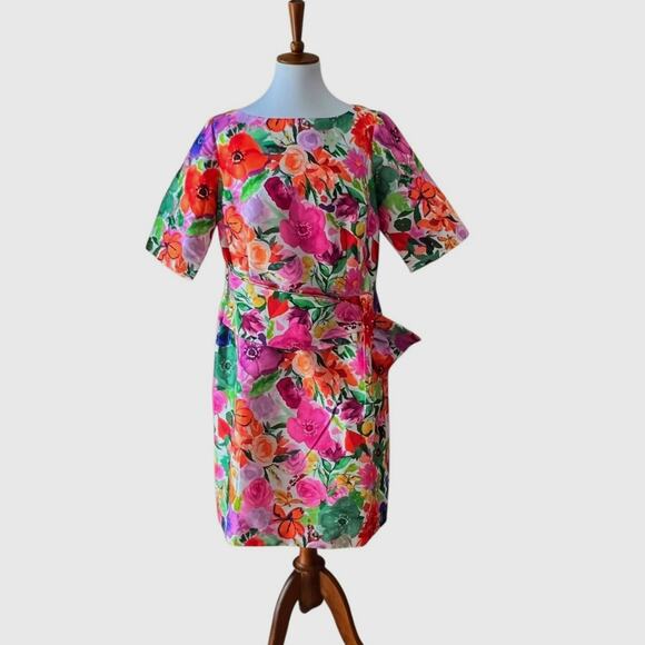 Plus Size Cocktail Dress 1X Retro Semi Formal Party 60s 16W Classic Eshakti Boho - Picture 9 of 11